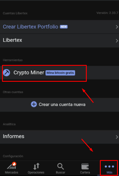 Libertex Minado. Cloud Miner 1